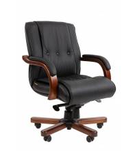 Офисное кресло Chairman 653M Россия черная нат.кожа/экокожа (мультиблок) N