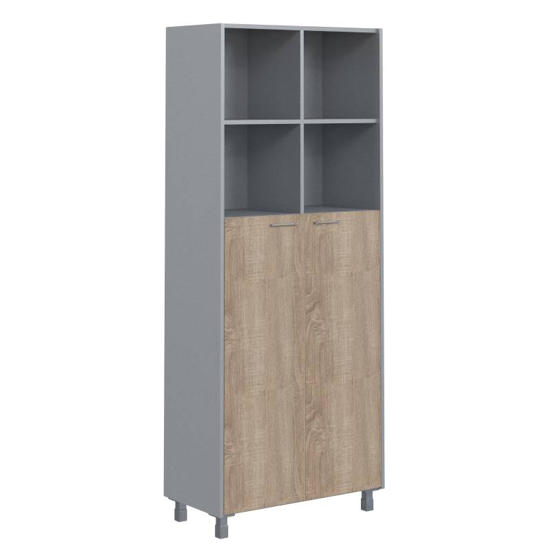 Шкаф с глухими средними дверьми OHC 87.6 Дуб Сонома светлый/Металлик  главное фото